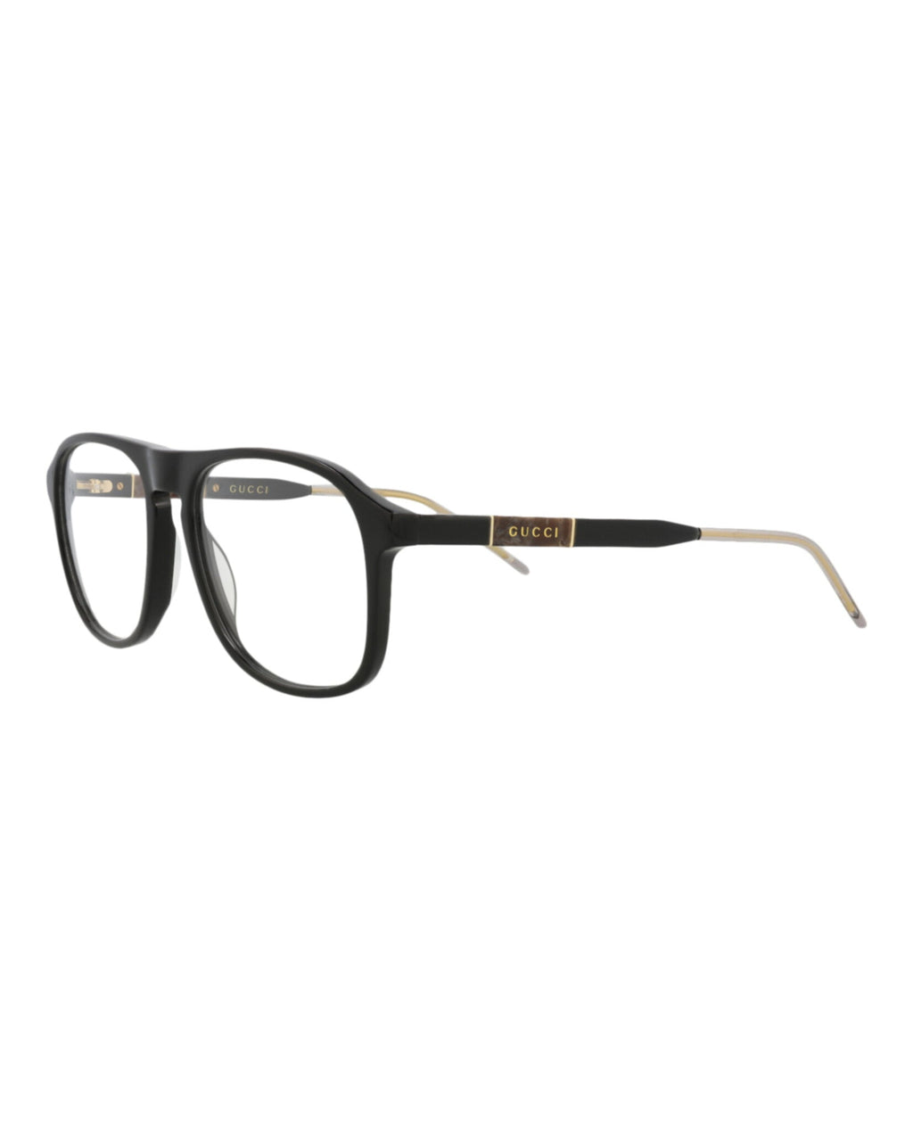Gucci Mens Aviator Black Black Transparent Fashion Designer Eyewear