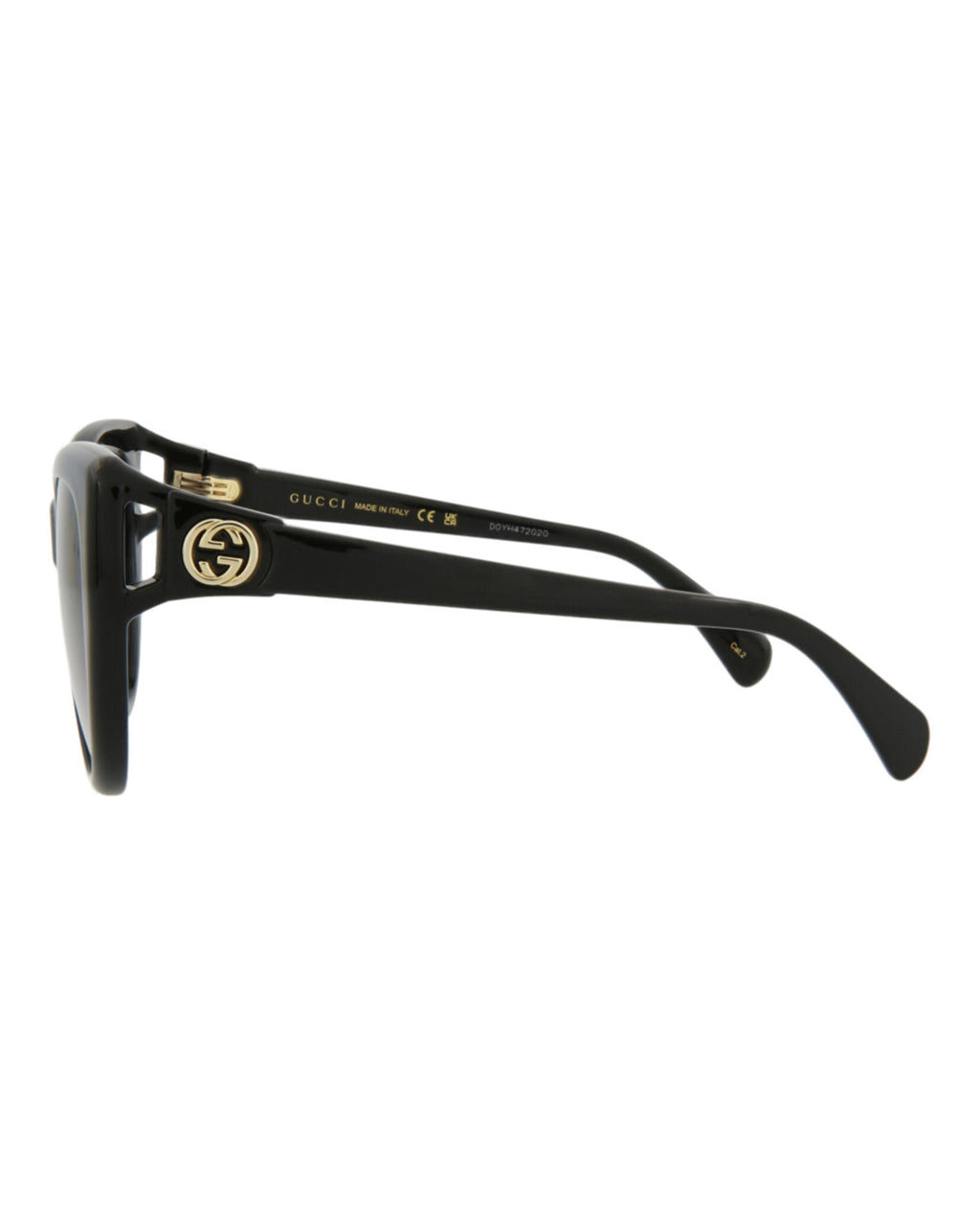 Gucci Womens Cat Eye Black Black Grey Fashion Designer Eyewear