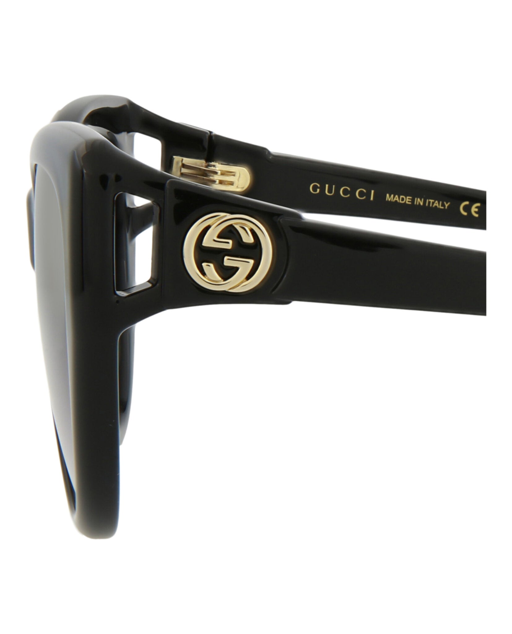 Gucci Womens Cat Eye Black Black Grey Fashion Designer Eyewear