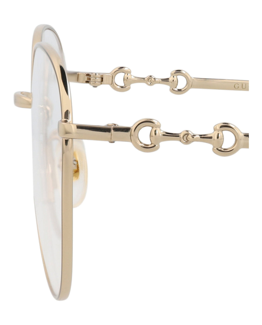 Gucci Womens Cat Eye Gold Gold Transparent Fashion Designer Eyewear