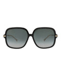 Gucci Womens Square/Rectangle Black Gold Grey Fashion Designer Eyewear