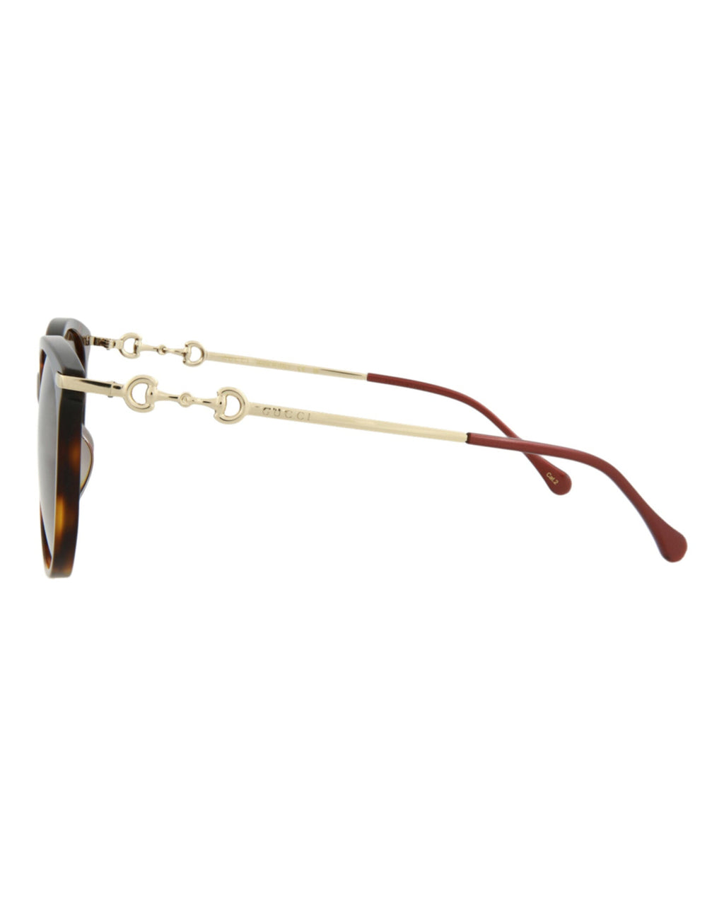 Gucci Womens Cat Eye Havana Gold Red Fashion Designer Eyewear