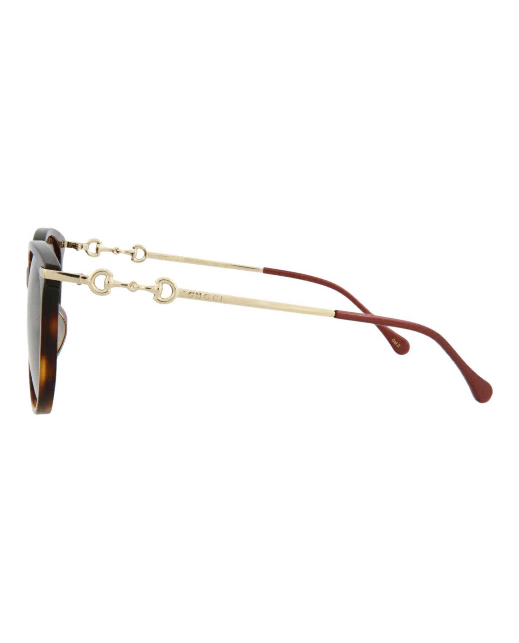Gucci Womens Cat Eye Havana Gold Red Fashion Designer Eyewear