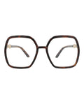 Gucci Womens Square/Rectangle Havana Havana Transparent Fashion Designer Eyewear