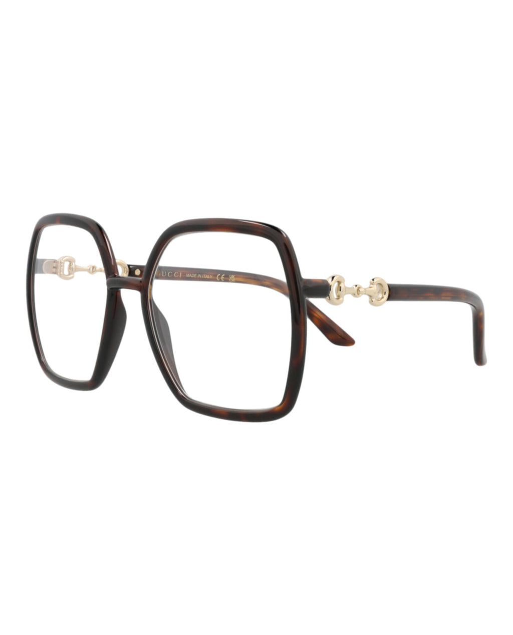 Gucci Womens Square/Rectangle Havana Havana Transparent Fashion Designer Eyewear