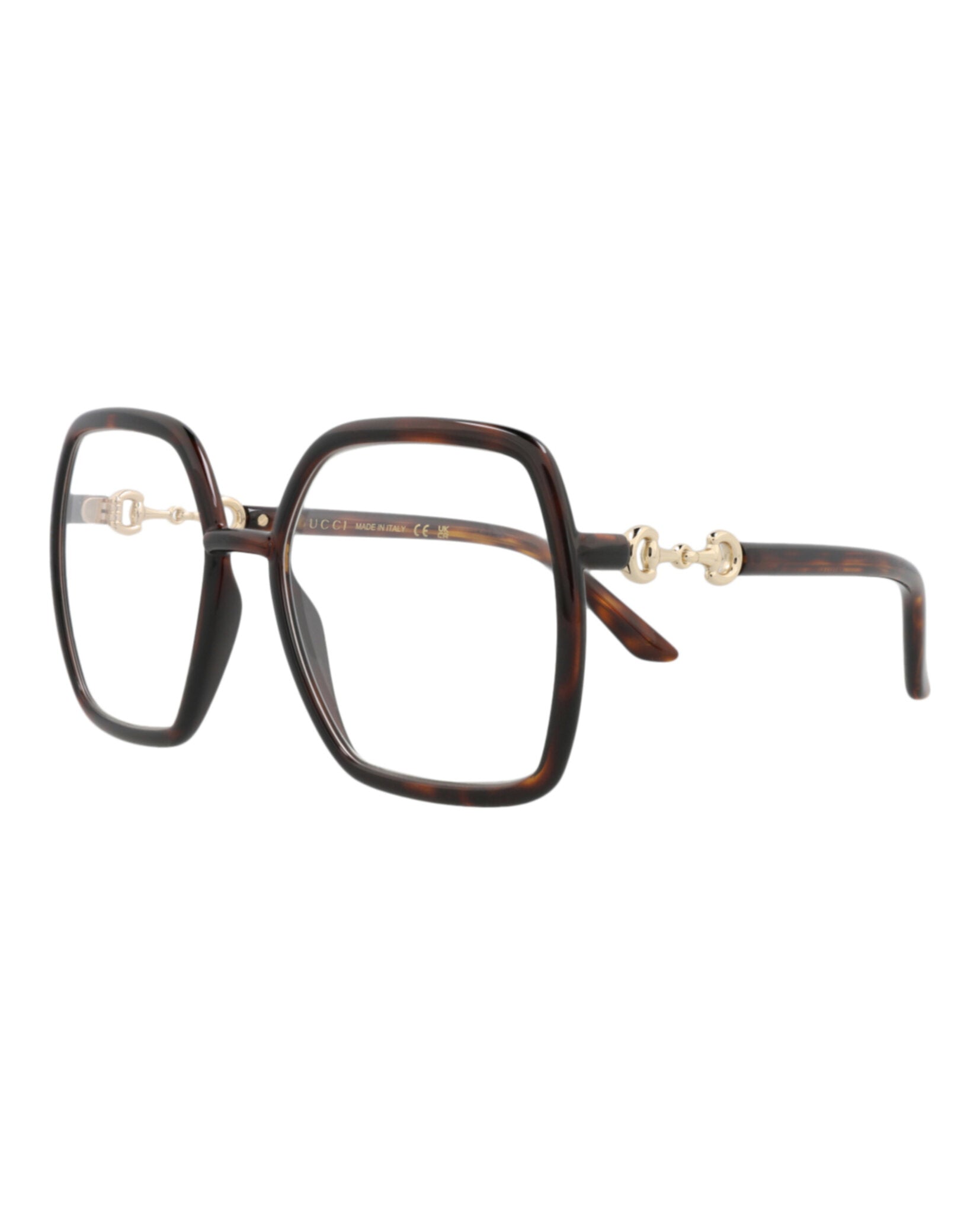 Gucci Womens Square/Rectangle Havana Havana Transparent Fashion Designer Eyewear