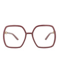 Gucci Womens Square/Rectangle Pink Pink Transparent Fashion Designer Eyewear Pink Pink Transparent