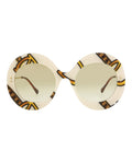Gucci Womens Round/Oval Ivory Gold Brown Fashion Designer Eyewear