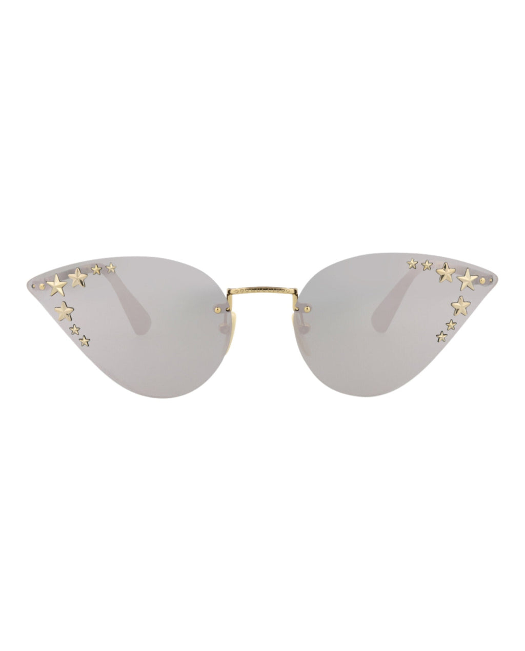 Gucci Womens Cat Eye Gold Gold Silver Fashion Designer Eyewear Gold Gold Silver