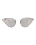 Gucci Womens Cat Eye Gold Gold Silver Fashion Designer Eyewear Gold Gold Silver