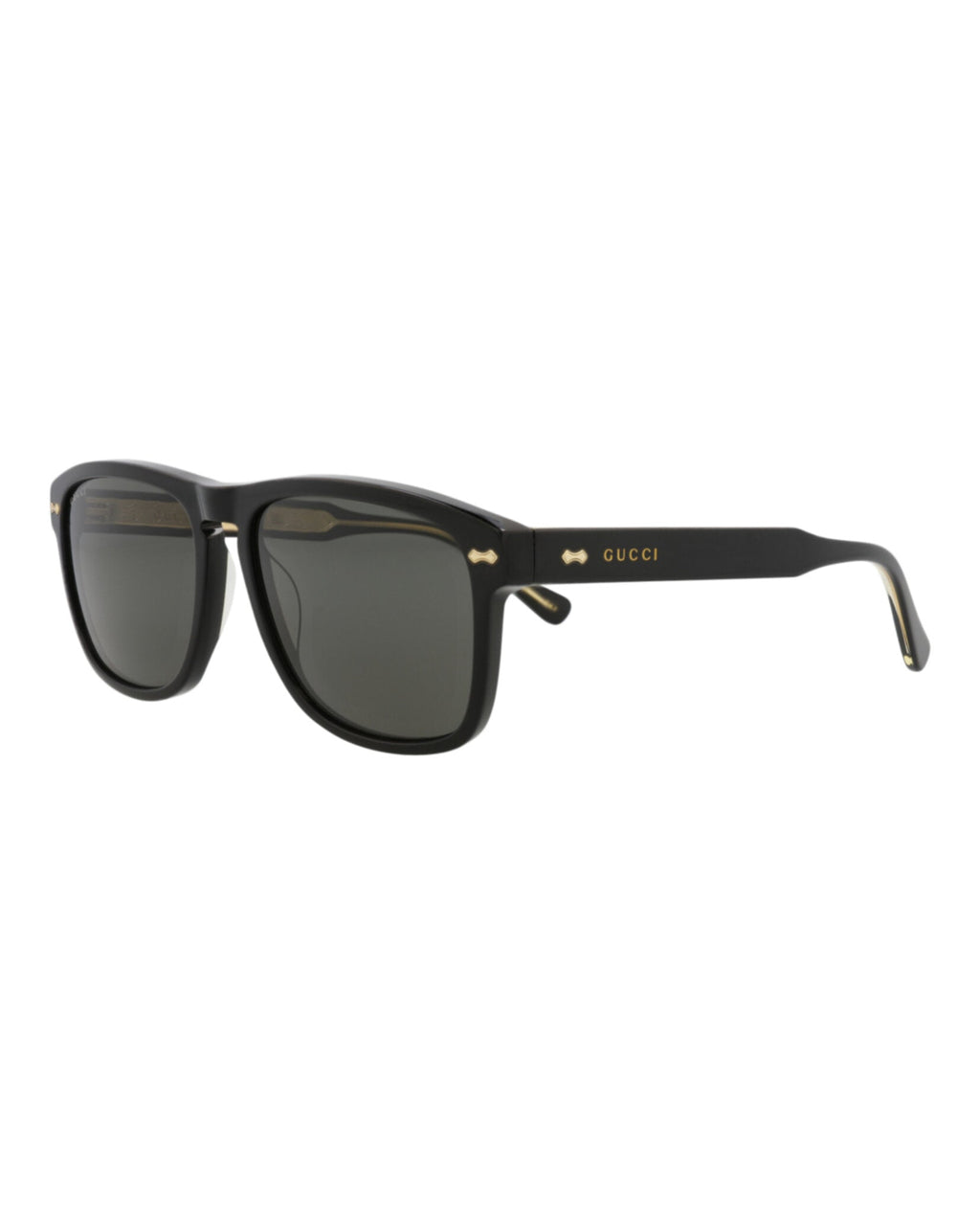 Gucci Mens Square/Rectangle Black Black Grey Fashion Designer Eyewear