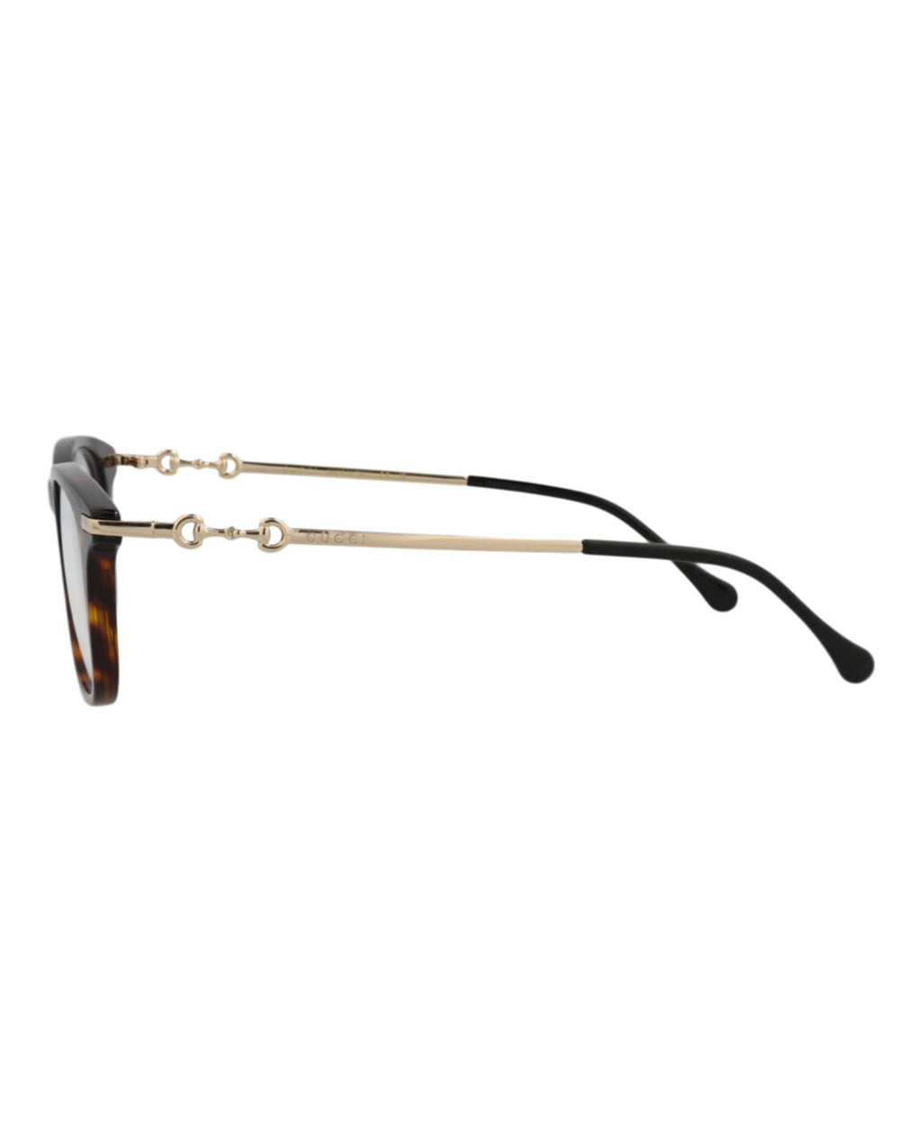 Gucci Mens Square/Rectangle Havana Gold Transparent Fashion Designer Eyewear