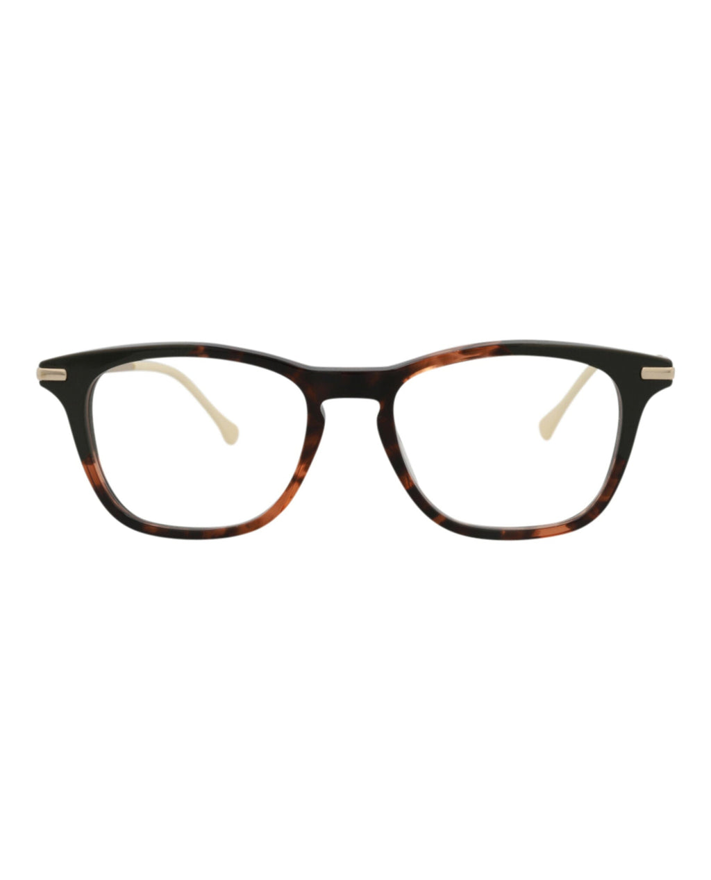 Gucci Mens Square/Rectangle Havana Gold Transparent Fashion Designer Eyewear