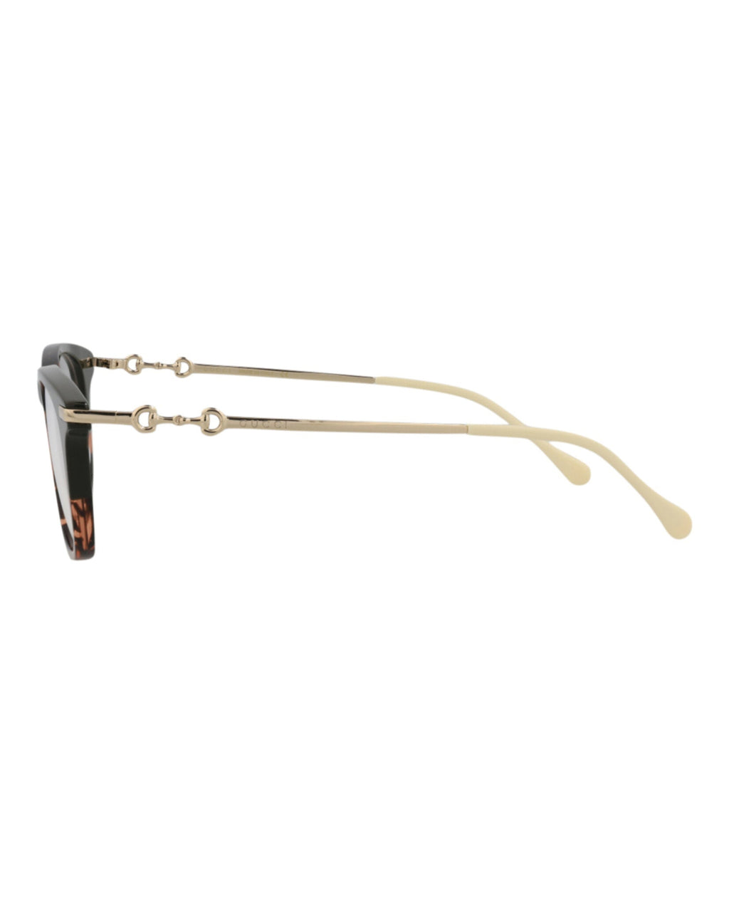Gucci Mens Square/Rectangle Havana Gold Transparent Fashion Designer Eyewear