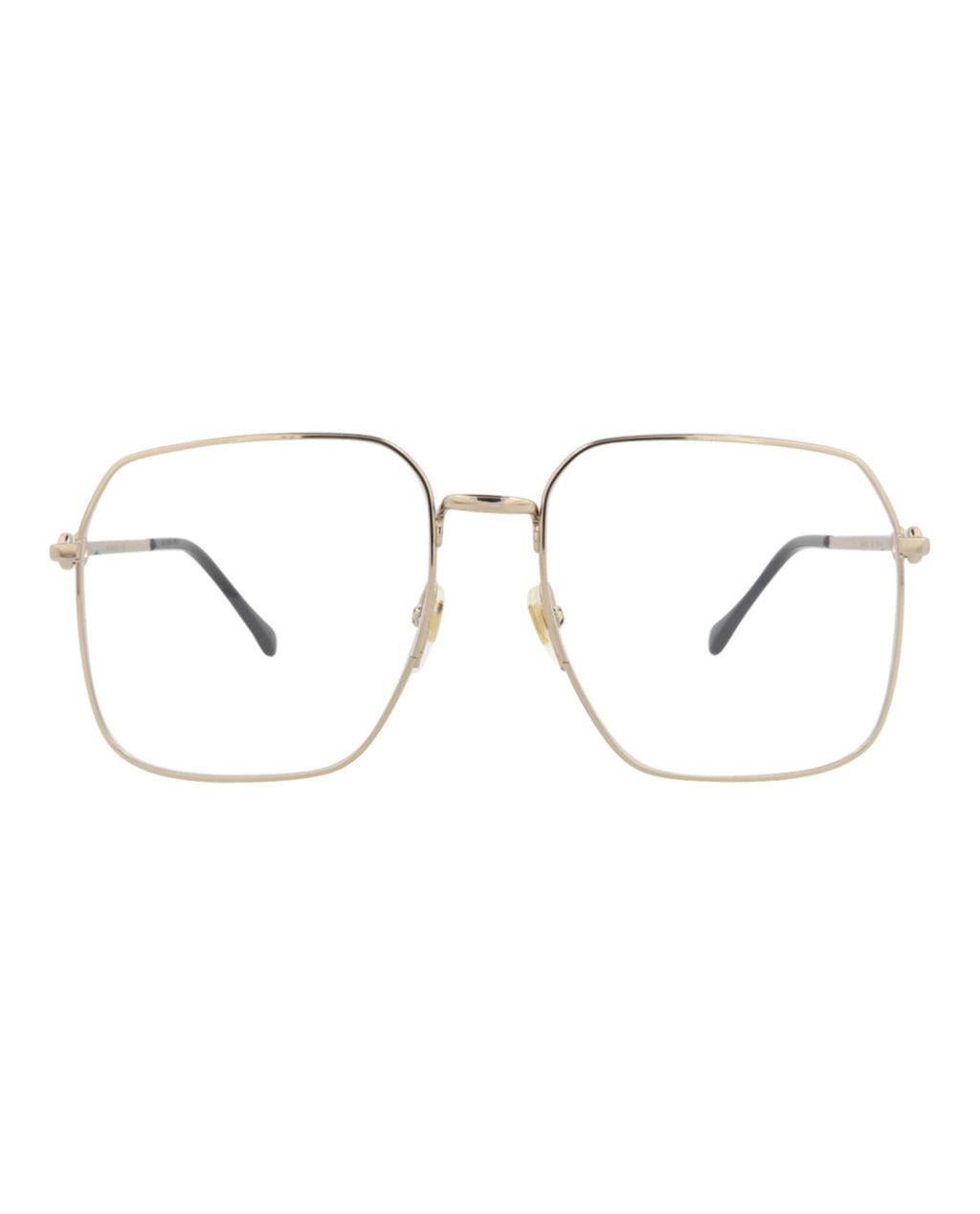 Gucci Unisex Square/Rectangle Gold Gold Transparent Fashion Designer Eyewear