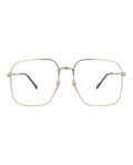 Gucci Unisex Square/Rectangle Gold Gold Transparent Fashion Designer Eyewear