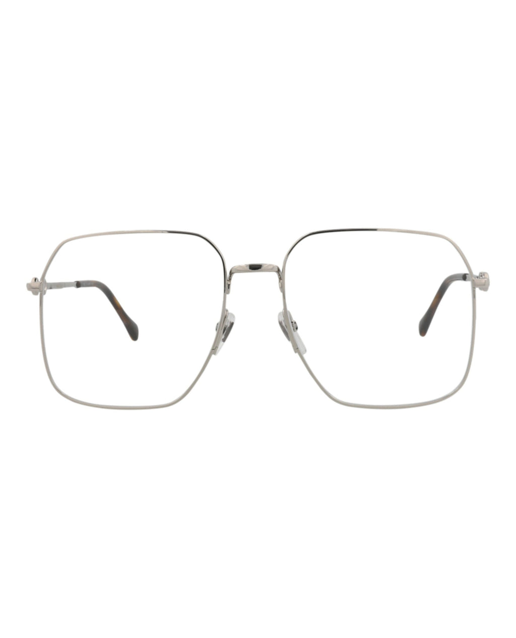 Gucci Unisex Square/Rectangle Silver Silver Transparent Fashion Designer Eyewear