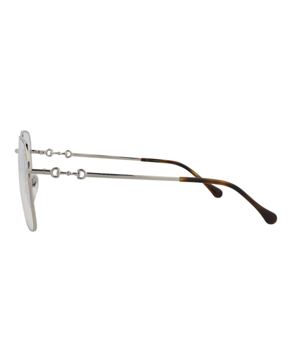 Gucci Unisex Square/Rectangle Silver Silver Transparent Fashion Designer Eyewear
