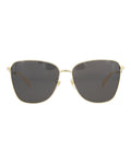 Gucci Womens Square/Rectangle Gold Gold Grey Fashion Designer Eyewear