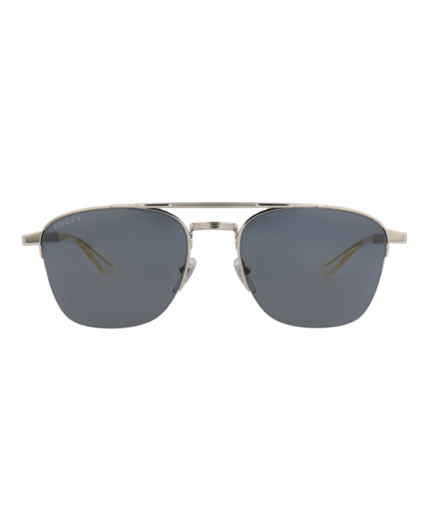 Gucci Mens Aviator Silver Silver Grey Fashion Designer Eyewear