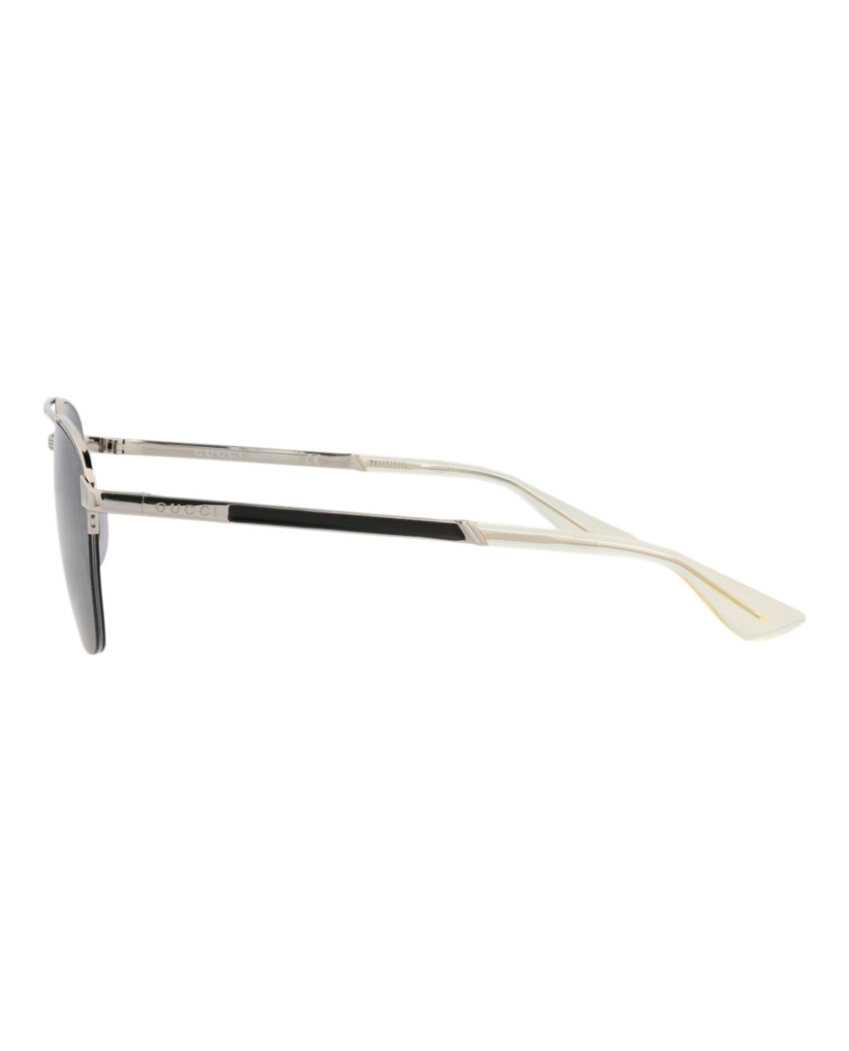 Gucci Mens Aviator Silver Silver Grey Fashion Designer Eyewear
