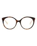 Gucci Womens Round/Oval Havana Gold Transparent Fashion Designer Eyewear