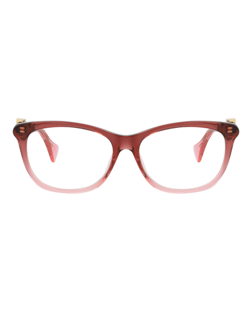 Gucci Womens Square/Rectangle Burgundy Burgundy Transparent Fashion Designer Eyewear