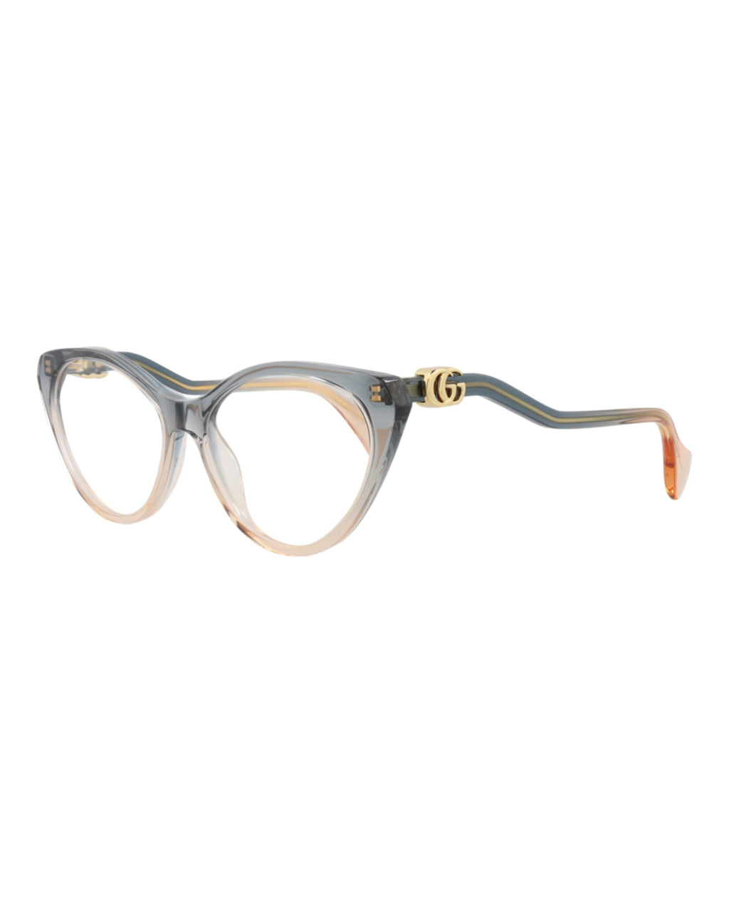 Gucci Womens Cat Eye Blue Blue Transparent Fashion Designer Eyewear