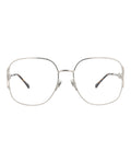 Gucci Womens Square/Rectangle Silver Silver Transparent Fashion Designer Eyewear