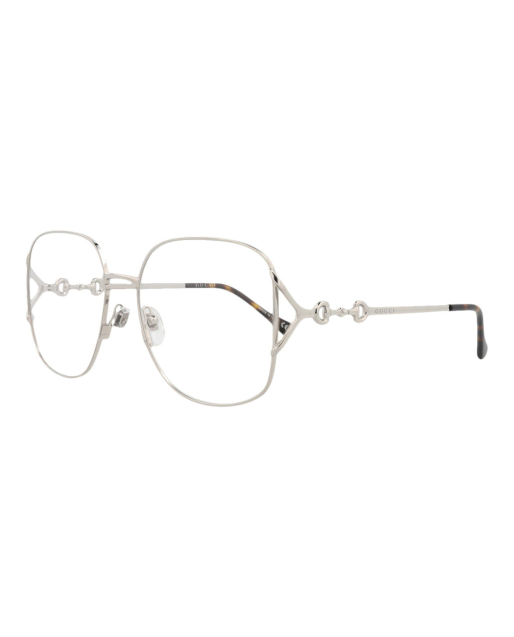Gucci Womens Square/Rectangle Silver Silver Transparent Fashion Designer Eyewear
