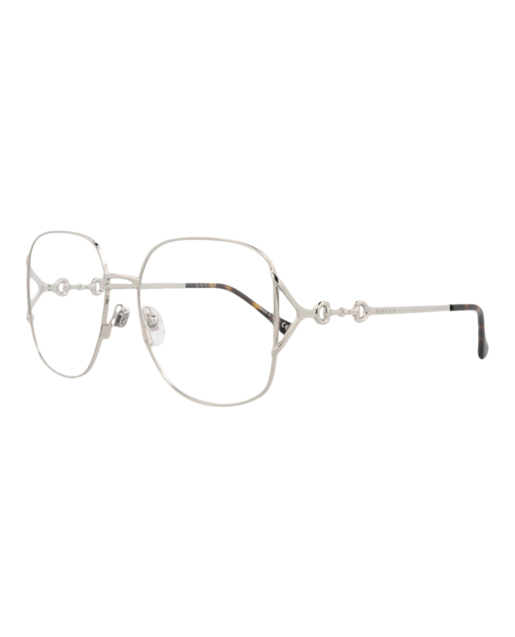 Gucci Womens Square/Rectangle Silver Silver Transparent Fashion Designer Eyewear