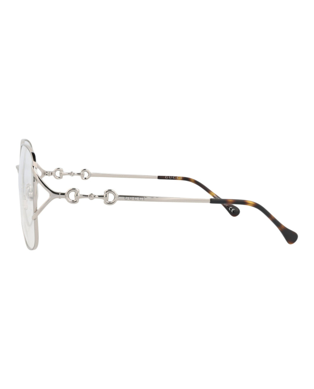 Gucci Womens Square/Rectangle Silver Silver Transparent Fashion Designer Eyewear