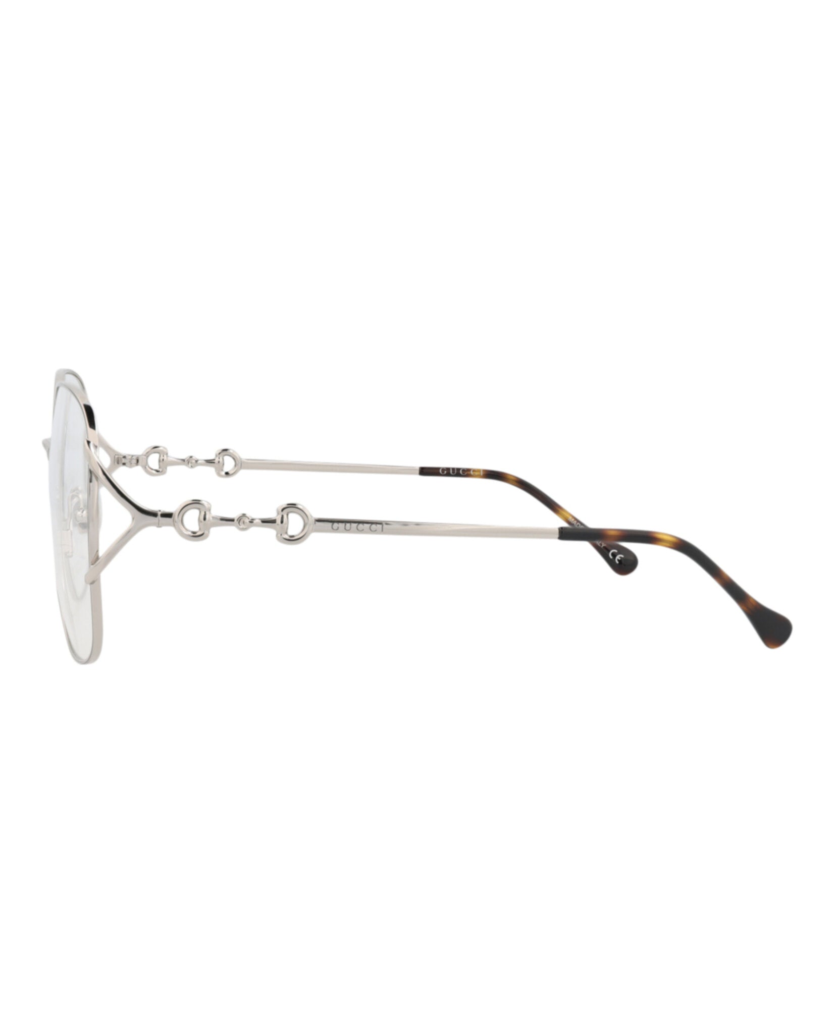 Gucci Womens Square/Rectangle Silver Silver Transparent Fashion Designer Eyewear