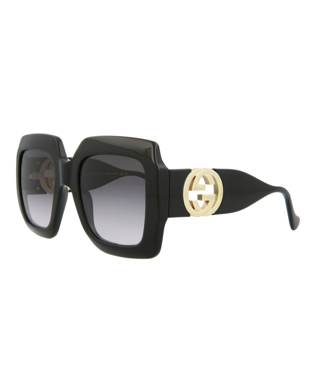 Gucci Womens Square/Rectangle Black Black Grey Fashion Designer Eyewear