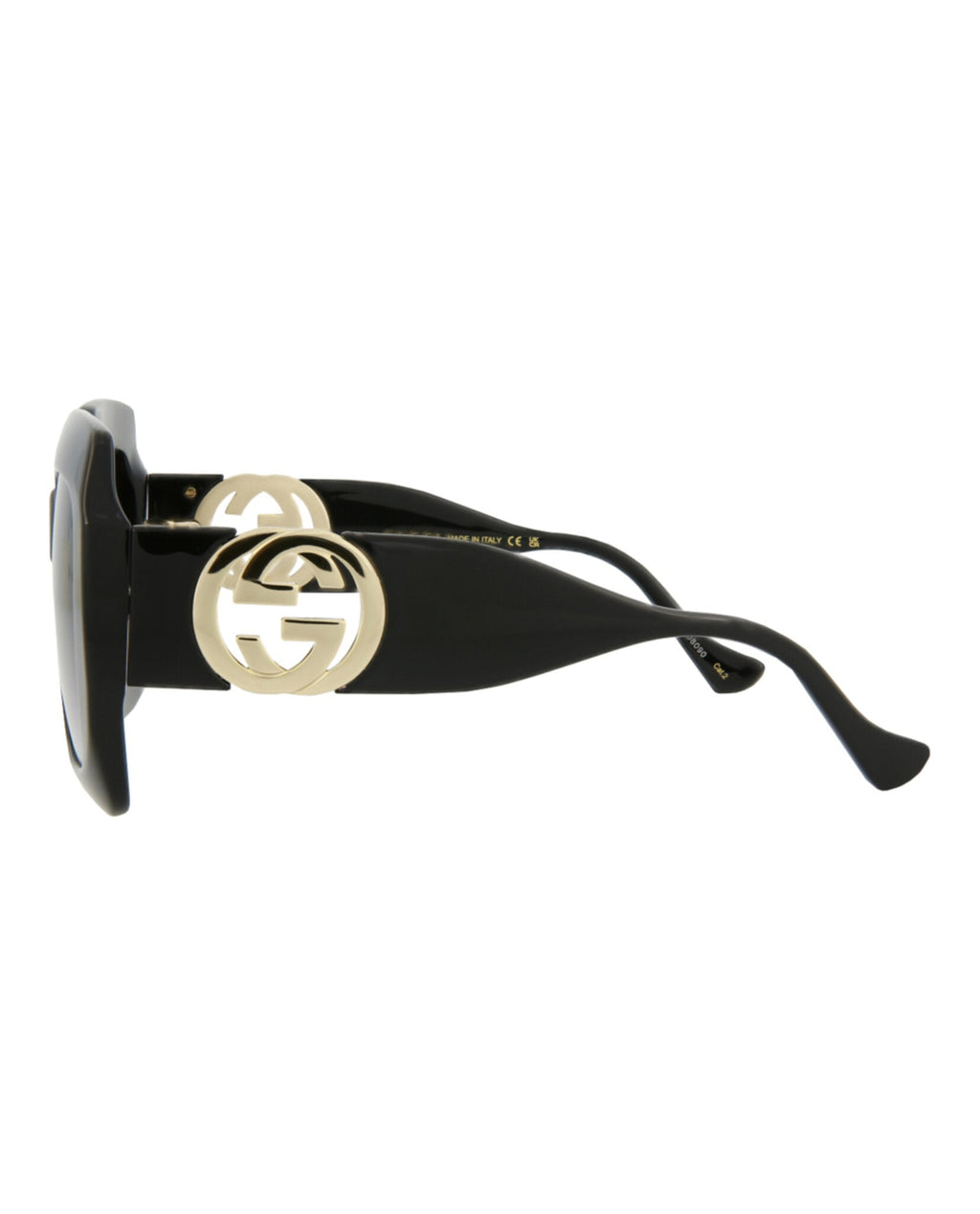 Gucci Womens Square/Rectangle Black Black Grey Fashion Designer Eyewear
