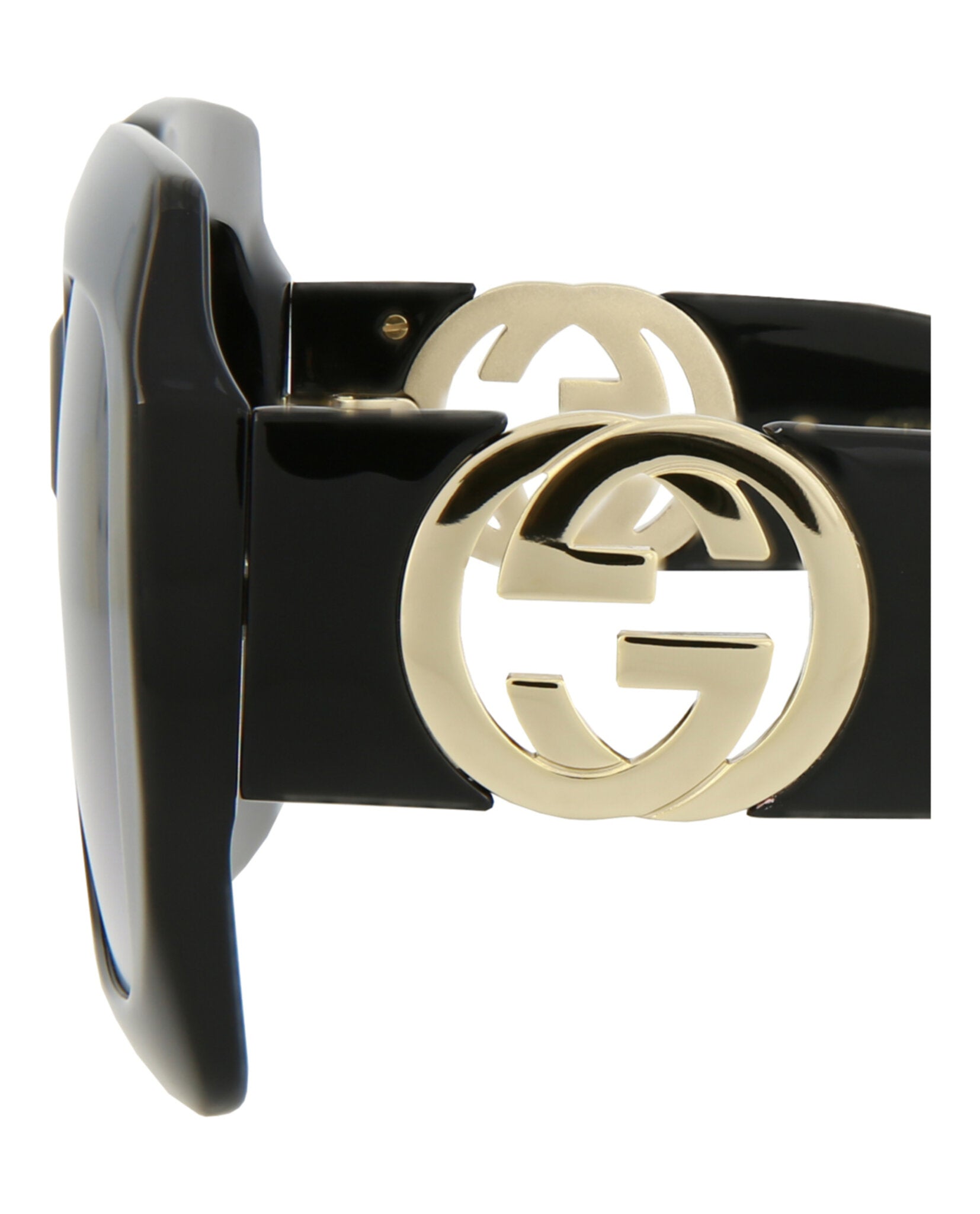 Gucci Womens Square/Rectangle Black Black Grey Fashion Designer Eyewear