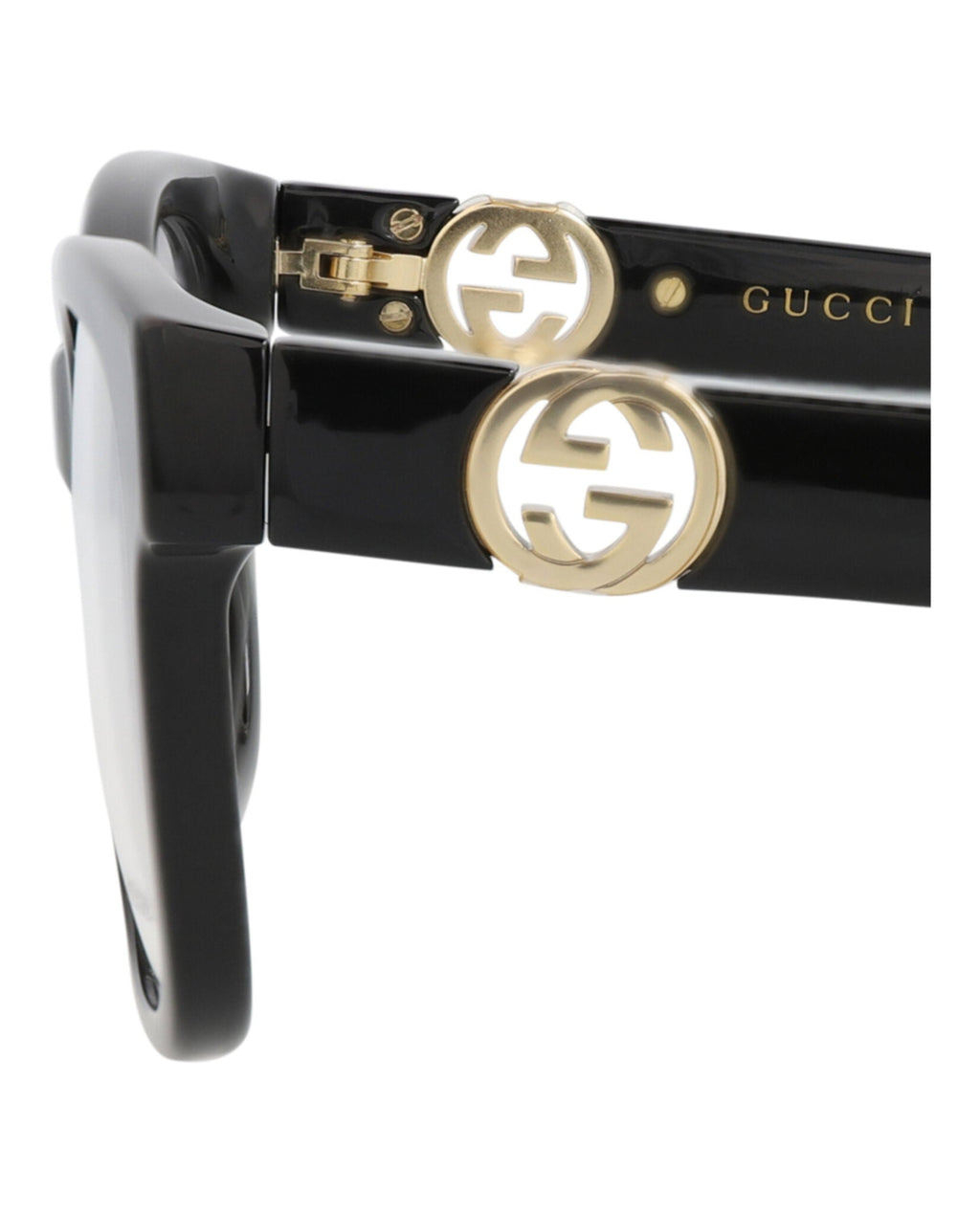 Gucci Womens Square/Rectangle Black Black Transparent Fashion Designer Eyewear