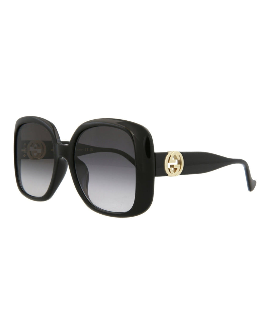 Gucci Womens Square/Rectangle Black Black Grey Fashion Designer Eyewear