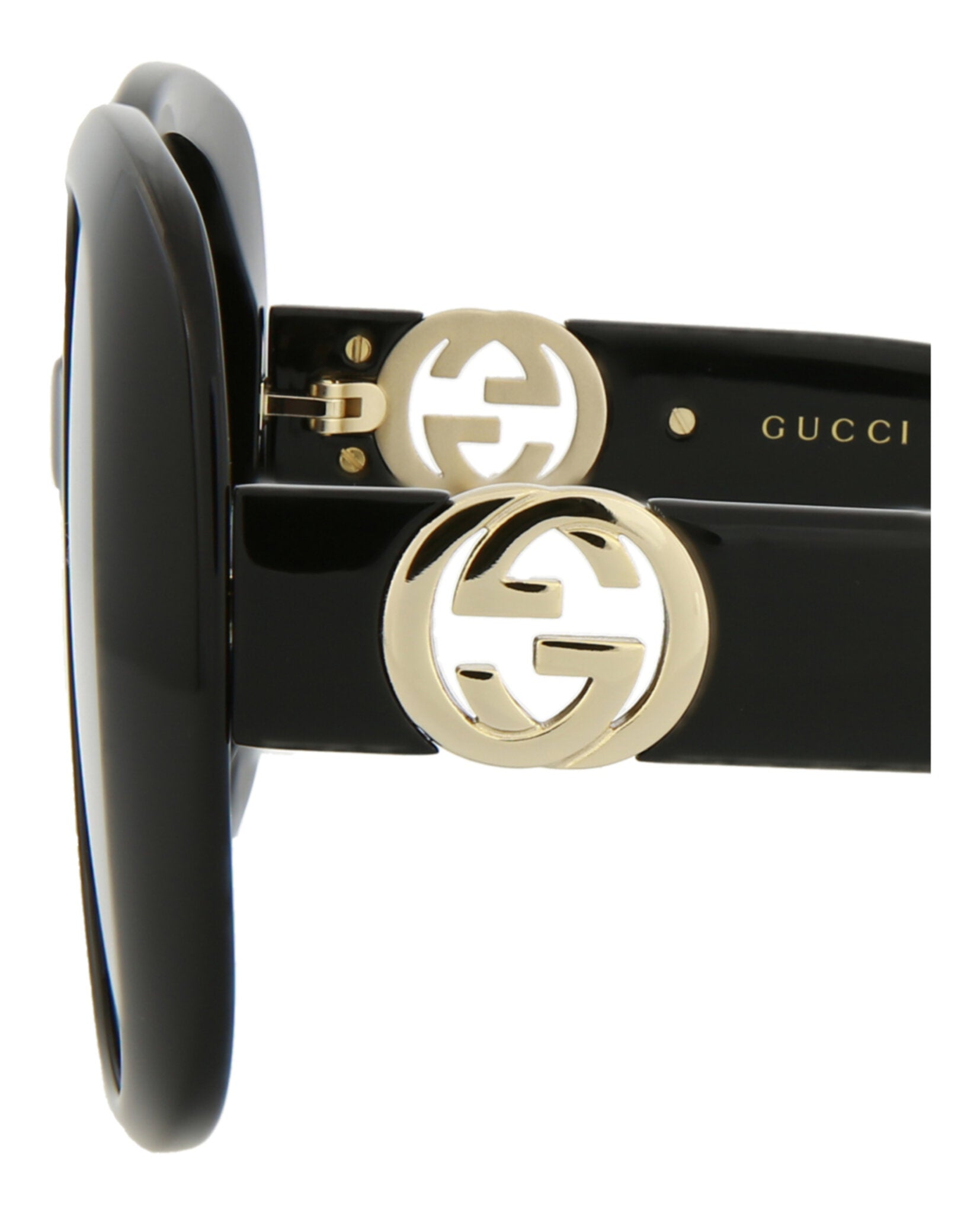 Gucci Womens Square/Rectangle Black Black Grey Fashion Designer Eyewear