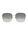 Gucci Womens Square/Rectangle Gold Gold Grey Fashion Designer Eyewear