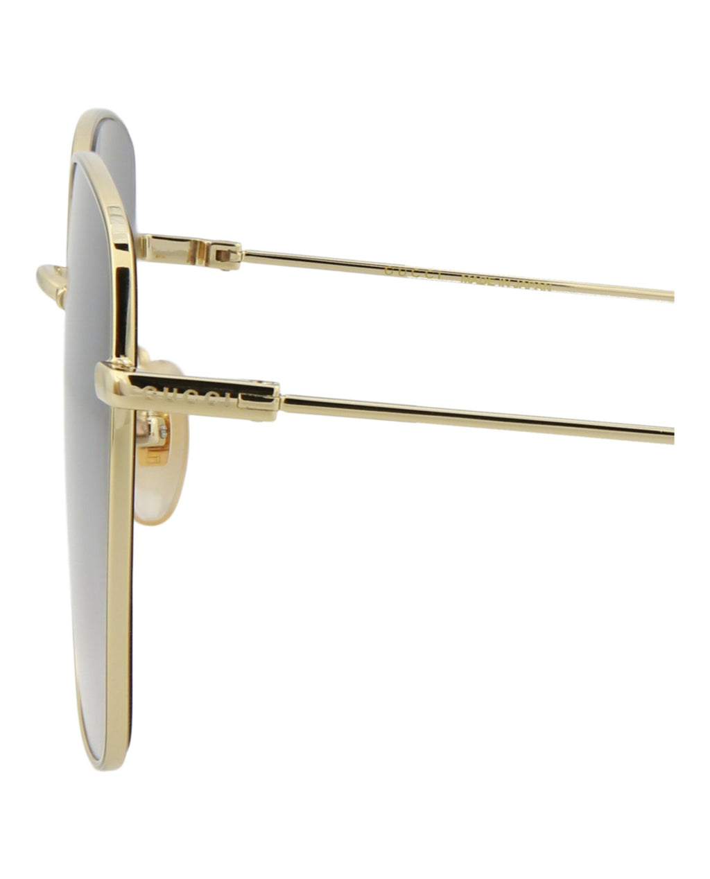 Gucci Womens Square/Rectangle Gold Gold Grey Fashion Designer Eyewear