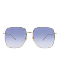 Gucci Womens Square/Rectangle Gold Gold Violet Fashion Designer Eyewear