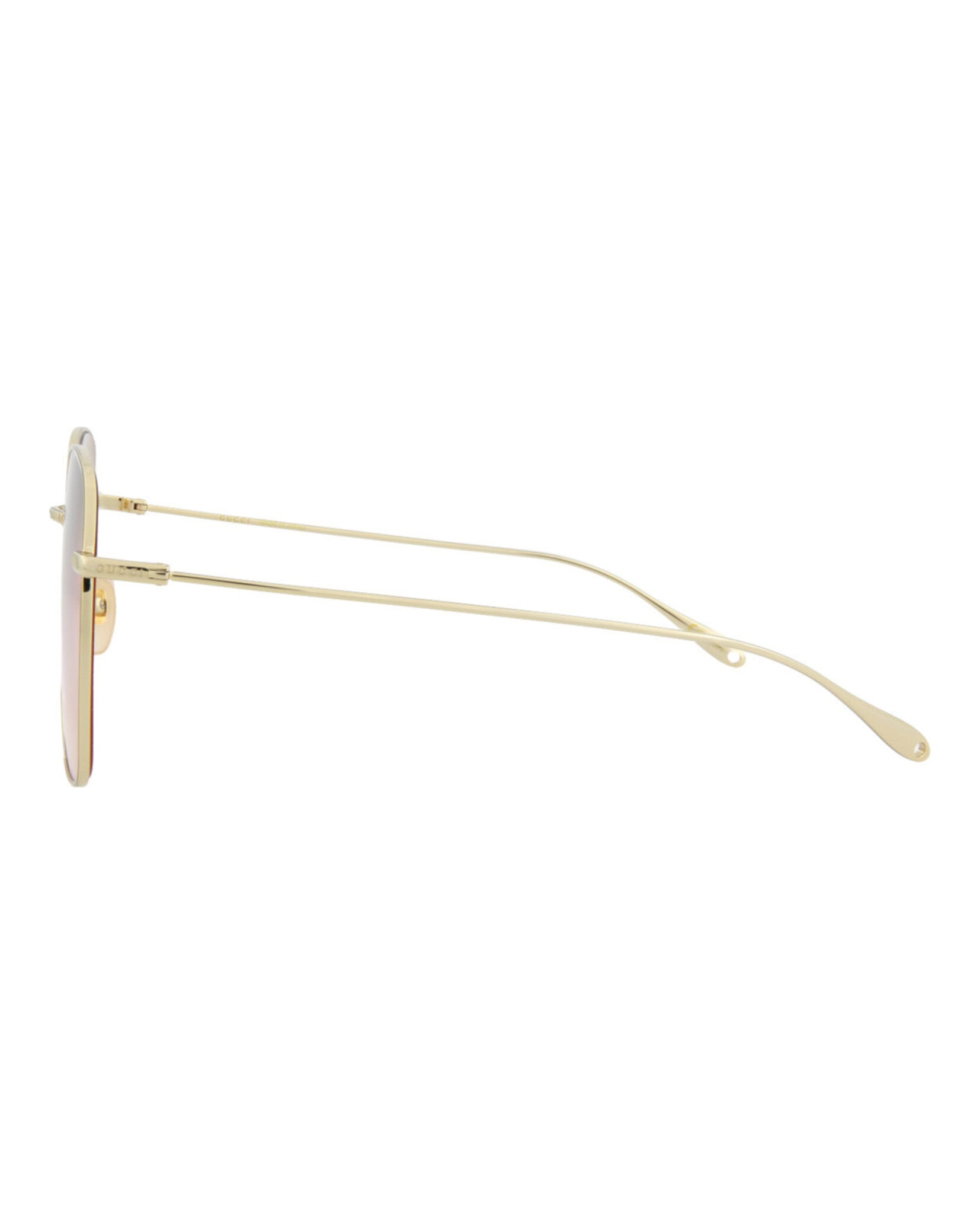 Gucci Womens Square/Rectangle Gold Gold Pink Fashion Designer Eyewear