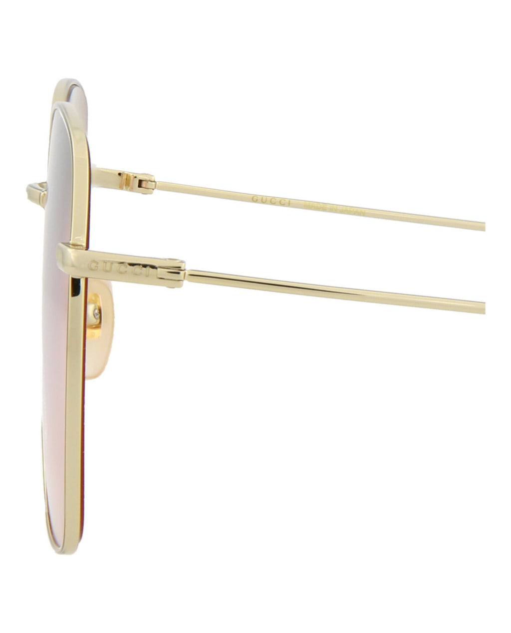 Gucci Womens Square/Rectangle Gold Gold Pink Fashion Designer Eyewear
