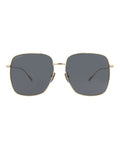 Gucci Womens Square/Rectangle Gold Gold Grey Fashion Designer Eyewear