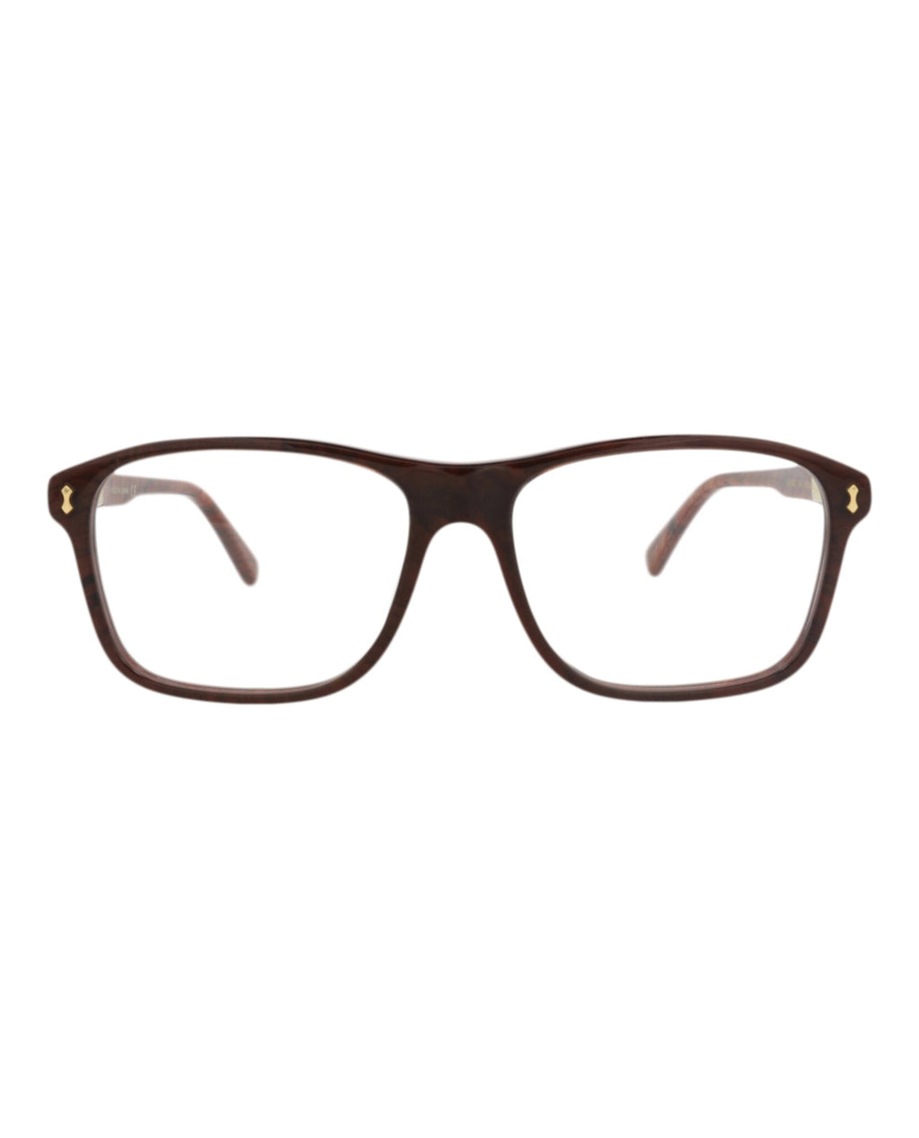 Gucci Mens Square/Rectangle Brown Brown Transparent Fashion Designer Eyewear