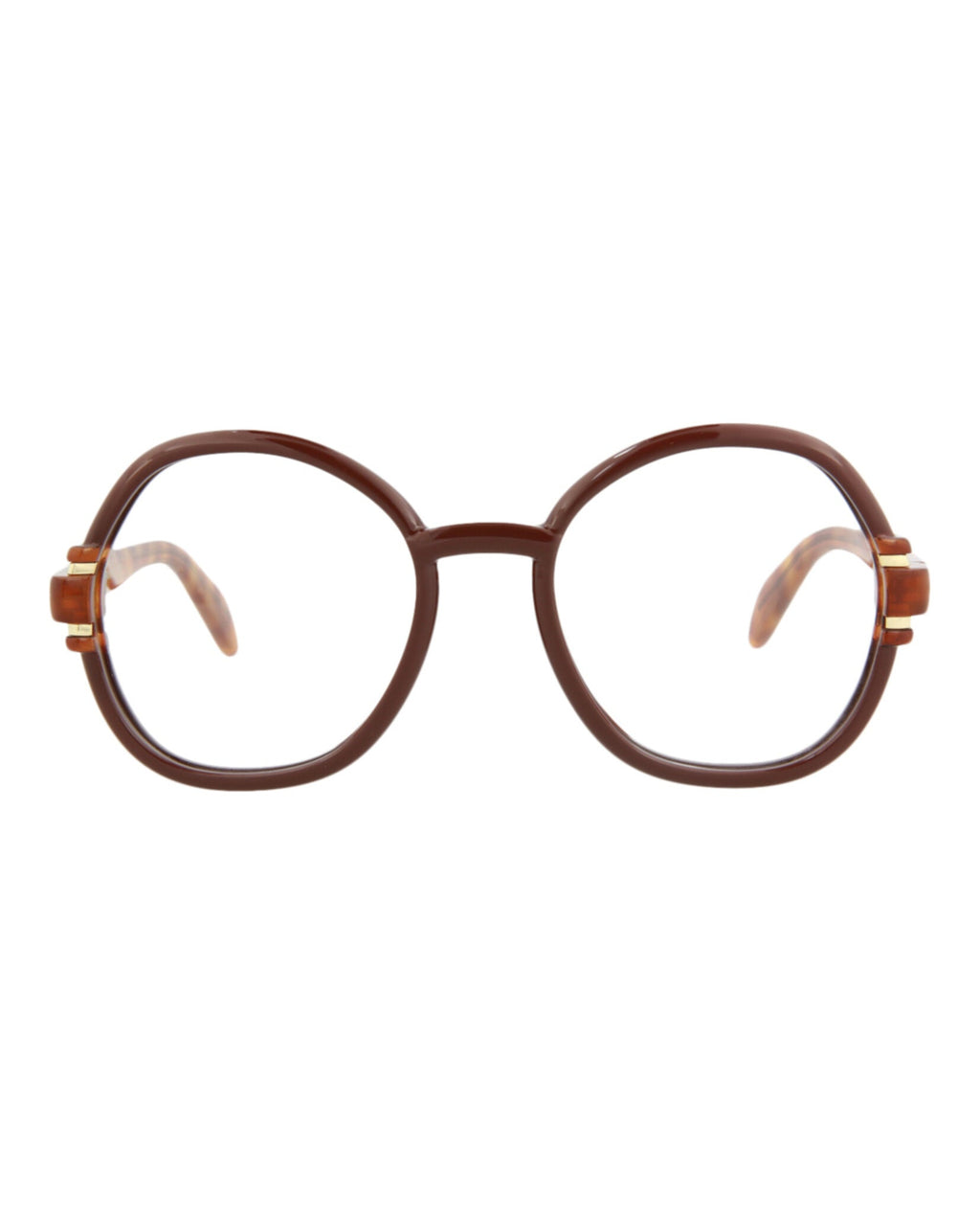 Gucci Womens Round/Oval Brown Havana Transparent Fashion Designer Eyewear