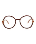 Gucci Womens Round/Oval Brown Havana Transparent Fashion Designer Eyewear