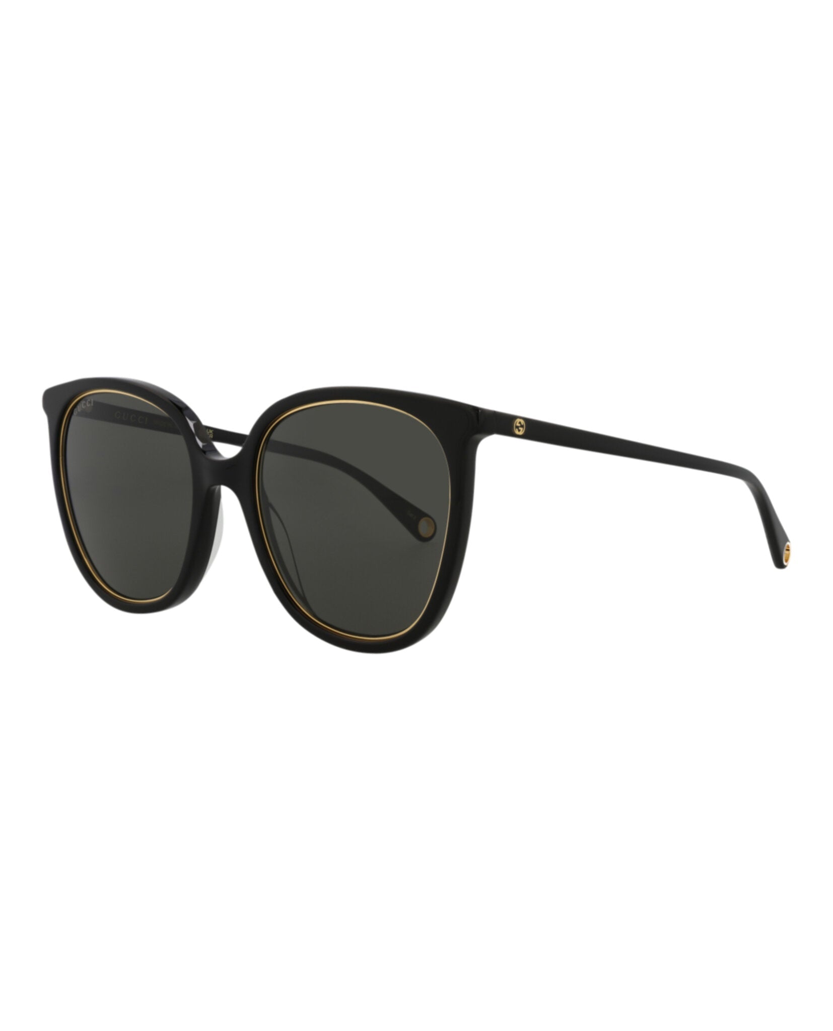 Gucci Womens Round/Oval Black Black Grey Fashion Designer Eyewear