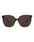Gucci Womens Round/Oval Black Black Brown Fashion Designer Eyewear